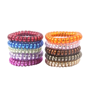 Chouchous Spirale Câble Téléphone Métallique Haute Élasticité en Plastique Résine pour Femmes Filles Coiffure Quotidienne