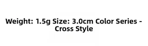 Detailed product dimensions for the mini flower hair clip showing 1.5g weight and 3cm size