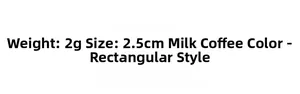 Detail view of coffee colored rectangular hair claw clip with 2g weight and 2.5cm size specs