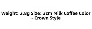 Technical specs of the 3cm crown hair clip in milky coffee color weighing 2.8g