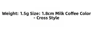 Detailed size and weight specs for mini flower hair clip in milky coffee crisscross style