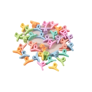 Pastel matte mini flower hair claws set in various candy colors for a Korean style look