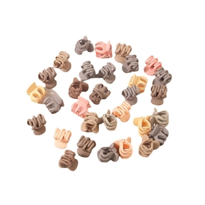 Frosted mini flower hair clips set in Morandi colors arranged on a white background