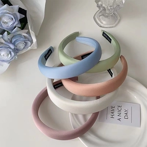 Lot de serre-têtes rembourrés en satin bleu, vert, rose, crème et violet pastel
