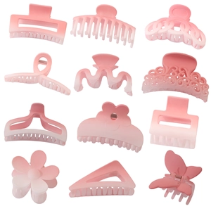 Pinces à Cheveux Mat Dégradé Rose Rose Cerisier Givré Grandes Petites Pinces à Cheveux pour Femmes Filles Accessoires de Coiffure