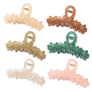 Elegant Large Flower Hair Claw Clip For Women Resin Acrylic Simple Floral Shark Clip Hair Accessory For Thick Hair