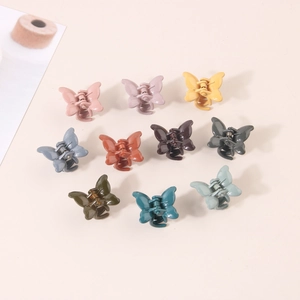 Mini butterfly hair claws in colorful Morandi tones for cute hairstyling and hair clips set