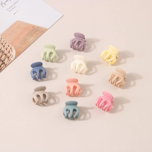Set of 10 matte macaron octopus hair claws in various colors for elegant styling