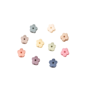 Set of 10 matte flower mini hair claws in Morandi colors for minimalist hair styling