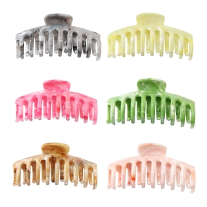 Grande Pince à Cheveux Motif Marbré pour Femmes Pince en Acétate Haute Brillance Accessoire de Coiffure Mode Minimaliste
