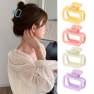 Matte Square Hair Claw Clips For Women Large Non-Slip Frosted Geometric Hair Clamps Elegant Hairpins Hair Styling Accessories