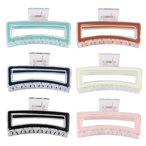 Large Rectangular Hair Claw Clip Transparent Acrylic Dripping Oil Geometric Candy Color Hair Catch For Women Accessories
