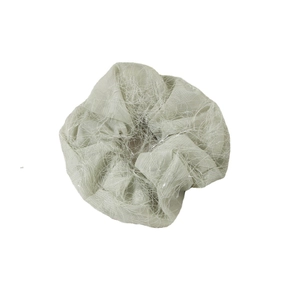 Elegant mint green mesh hair scrunchie with soft fuzzy texture for updos and buns