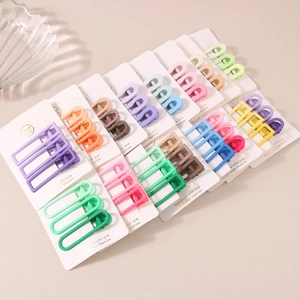 Set di tre fermagli per capelli coreani minimalisti in colori caffè opaco e pastello