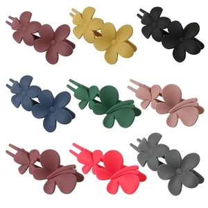 Women Frosted Plastic Butterfly Flower Hair Claw Clips Large Matte Shark Hair Clips Elegant Hair Accessories For Thick Hair