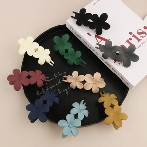 Matte Flower Butterfly Hair Clips For Women Korean Style Plastic Hair Claw Sweet Floral Butterfly Hairpin Daily Hair Accessories