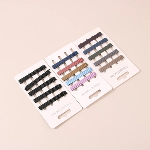 Minimalist Morandi color candy hair clips set on display card for hair styling