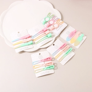Ensemble de barrettes à cheveux dégradé macaron avec pinces en métal mat