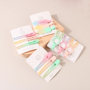 Lot de 3 barrettes à cheveux couleurs macaron aux formes gouttes et oreilles lapin