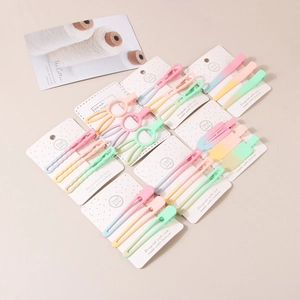 Lot de barrettes à cheveux dégradées macaron et épingles à cheveux mates géométriques