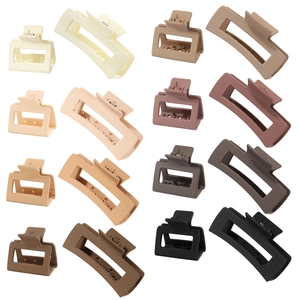 Matte Geometric Square Hair Claw Clips Set For Women Korean Minimalist Frosted Large Hair Clamps Daily Styling Accessories