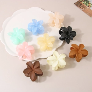 Lot de 8 grandes pinces à cheveux fleurs mates aux couleurs pastel pour chignons élégants