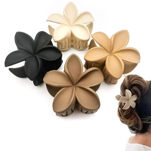 Grande Pince à Cheveux Fleur de Frangipanier Mate Pour Femmes Plumeria Dépolie Pince Crabe Accessoires Cheveux Élégants Pour Cheveux Épais