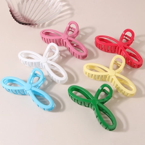 Französischer Stil Große Harz Haarklammer Für Damen Matte Schmetterling Klee Form Hai Clip Haarschmuck Für Dickes Haar