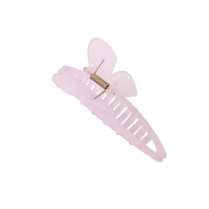 Elegant butterfly hair claw clip in matte light pink resin for women Korean style