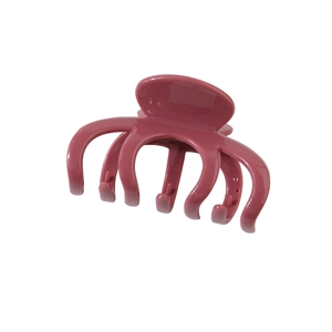 Minimalist large pink plastic shark hair claw clip with glossy finish for women