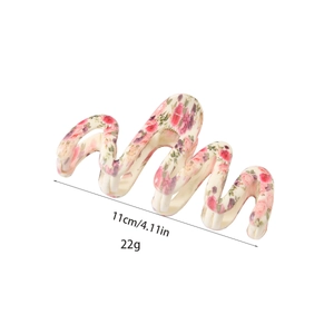 Pince à cheveux 11cm avec motif floral rose et violet pour un chignon élégant