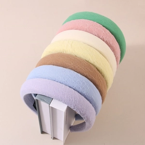 Serre-tête en Dentelle Rembourré Style Coréen Fait à la Main Large Bord Plissé Éponge Accessoires Cheveux Élégants pour Femmes