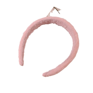 Serre-tête large en dentelle rose élégant pour femme avec broderie pour style quotidien