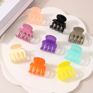 Pince Crabe Géométrique Minimaliste pour Queue de Cheval Haute en Matériau PS Brillant Accessoires Cheveux pour Femmes Filles