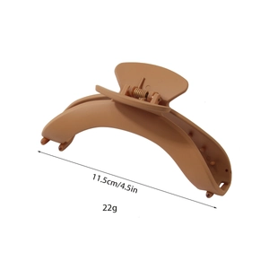 Large caramel brown matte geometric hair claw clip for women measuring 11.5cm in length