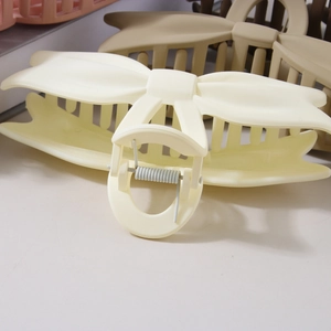 Pinze per capelli a fiocco opaco in bianco crema e colori pastello per capelli