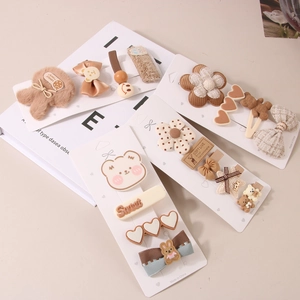 Lot de 4 barrettes à cheveux mignonnes pour femme avec ours en peluche et nœud