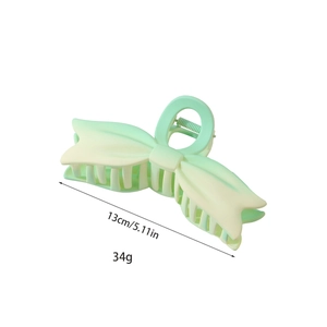 Grande pince à cheveux 13cm à nœud avec dégradé givré vert menthe et crème
