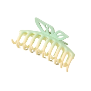 Matte macaron gradient butterfly hair claw clip with cutout hollow dragon bone design