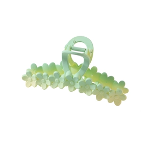 Matte flower hair claw clip with mint green and yellow gradient for elegant updos