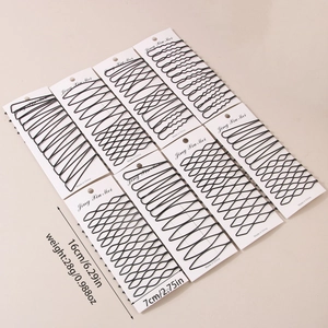 Black wavy metal hair pins 12-piece set for women with seamless spray paint finish