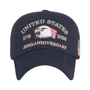 Navy blue 3D embroidered baseball cap for the United States 250th anniversary