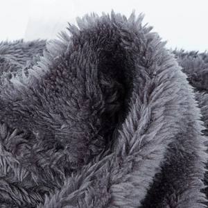 Men's winter grey faux fur beanie hat with soft thick lining and plush texture