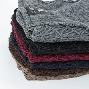 Winter fleece-lined knit beanie for men and women available in multiple solid colors