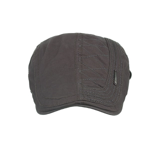 Béret Vintage Homme en Coton à Carreaux Réglable Casquette Plate Matelassée Décontractée Extérieur Chapeau de Soleil Style Anglais