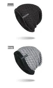Detailed view of the double-layer thermal lining and woven texture on knitted beanies