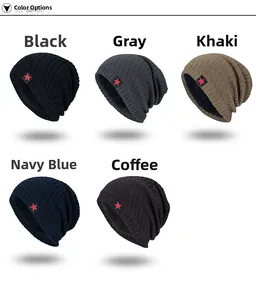 Close-up of knit texture and thermal fleece lining in multiple color options for beanies