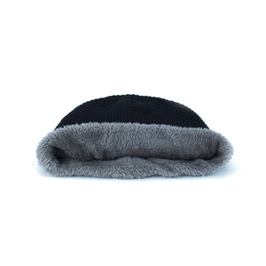 Bonnet en tricot thermique pour hommes avec doublure en polaire épaisse noire pour l'hiver