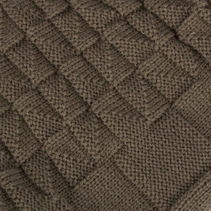 Men's winter knit beanie hat in dark brown featuring waffle texture and thermal lining