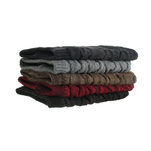 Five assorted winter knit beanies with warm lining and classic diamond pattern